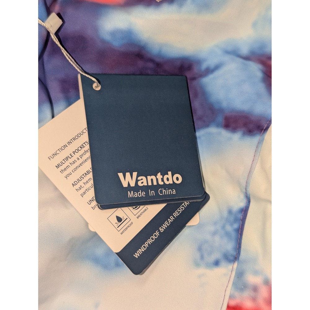 Wantdo Womens Mountain Ski Jacket Blue Pink Cloud Print Waterproof Hooded Size M - Picture 4 of 8